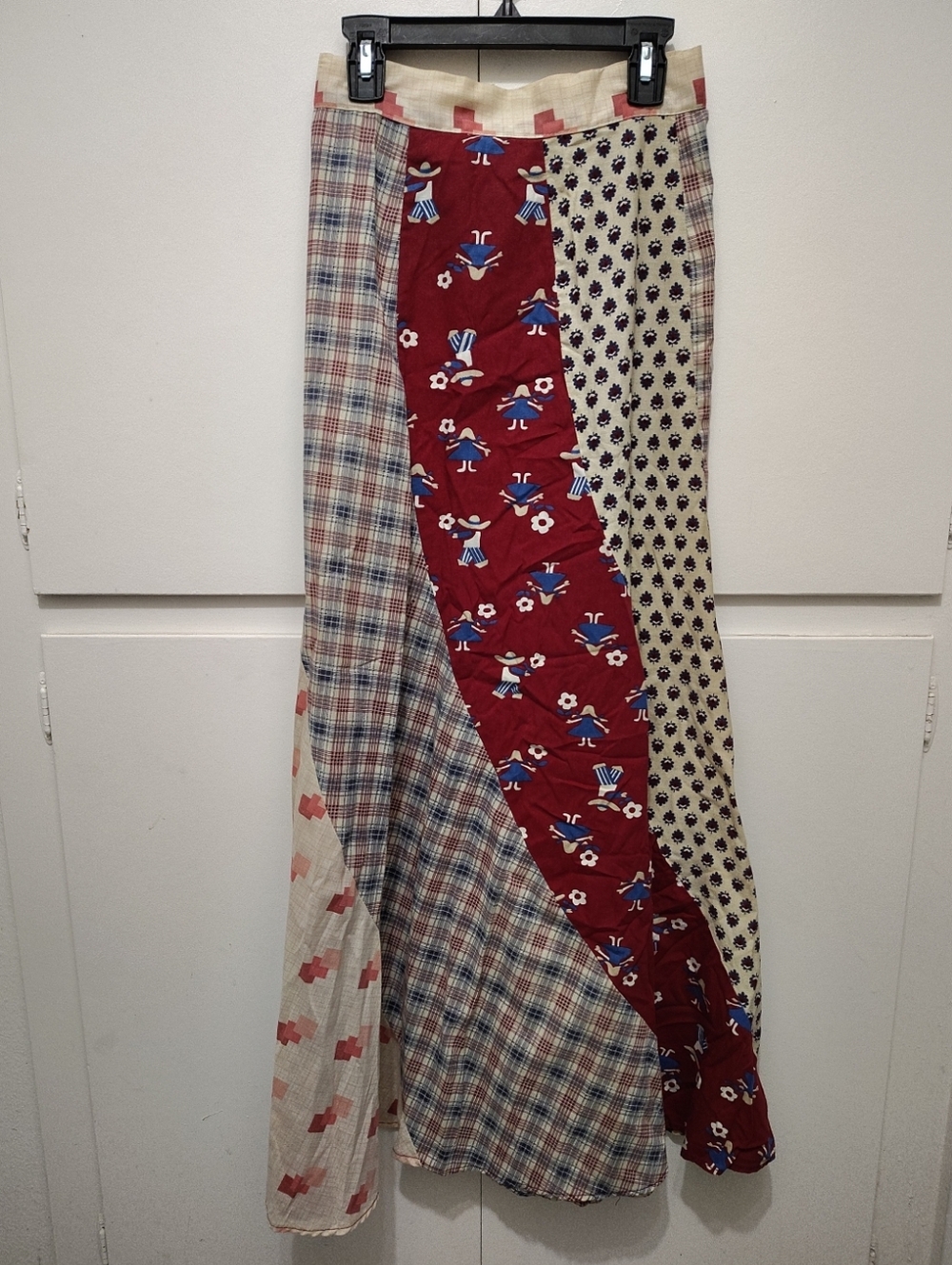 VTG 70s Ginger Tree Patchwork Maxi Skirt Boho Prairie Cottagecore Mixed Print